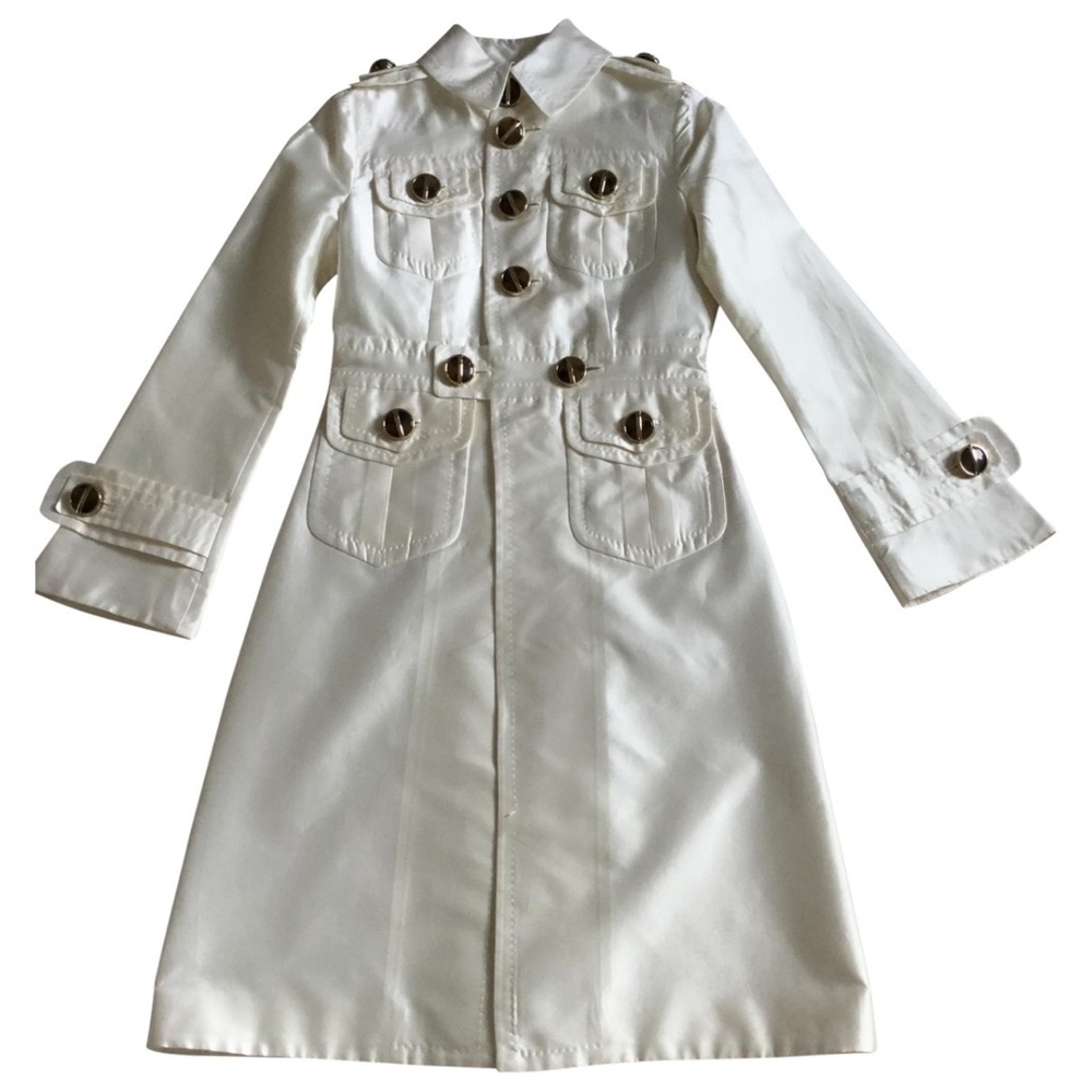 white silk and cotton coat